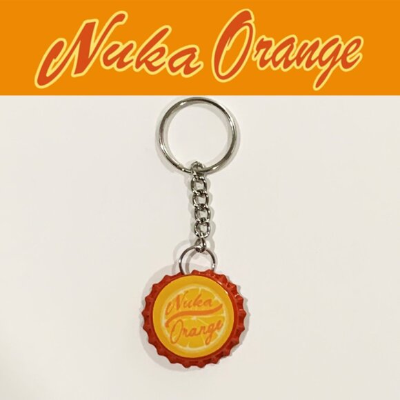 Fallout 4 Nuka Cola Orange Cap Keychain - 3.5inch Gaming Keychain - Picture 1 of 7